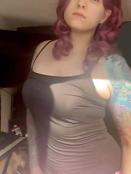 Charming shemale GF is revealing her tits