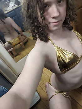 Gold Bikini and Shorts